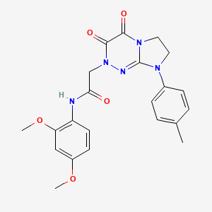 molecular formula C22H23N5O5 B2547594 N-(2,4-二甲氧基苯基)-2-(3,4-二氧代-8-(对甲基苯基)-3,4,7,8-四氢咪唑并[2,1-c][1,2,4]三嗪-2(6H)-基)乙酰胺 CAS No. 941960-38-9