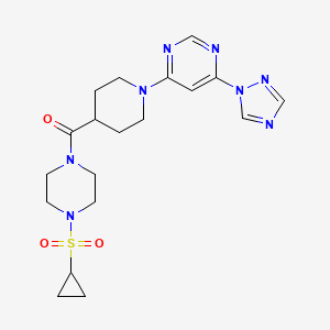 (1-(6-(1H-1,2,4-triazol-1-yl)pyrimidin-4-yl)piperidin-4-yl)(4-(cyclopropylsulfonyl)piperazin-1-yl)methanone
