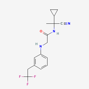 molecular formula C16H18F3N3O B2547597 N-(1-Cyano-1-cyclopropylethyl)-2-[3-(2,2,2-trifluoroethyl)anilino]acetamide CAS No. 1385426-07-2