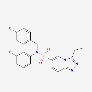 molecular formula C22H21FN4O3S B2547603 3-乙基-N-(3-氟苯基)-N-(4-甲氧基苄基)[1,2,4]三唑并[4,3-a]吡啶-6-磺酰胺 CAS No. 1251605-20-5