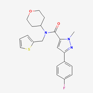 molecular formula C21H22FN3O2S B2547607 3-(4-氟苯基)-1-甲基-N-(四氢-2H-吡喃-4-基)-N-(噻吩-2-基甲基)-1H-吡唑-5-甲酰胺 CAS No. 1797268-56-4