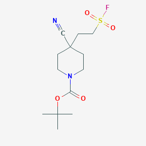 molecular formula C13H21FN2O4S B2547612 叔丁基4-氰基-4-(2-氟磺酰基乙基)哌啶-1-羧酸酯 CAS No. 2344679-08-7