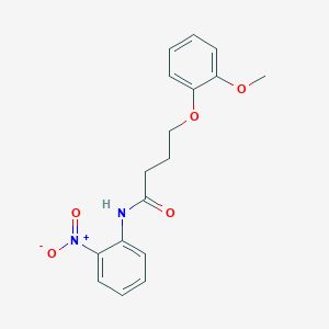 molecular formula C17H18N2O5 B254762 N-{2-nitrophenyl}-4-(2-methoxyphenoxy)butanamide 