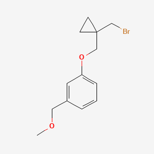 molecular formula C13H17BrO2 B2547620 1-{[1-(Bromomethyl)cyclopropyl]methoxy}-3-(methoxymethyl)benzene CAS No. 1423035-01-1