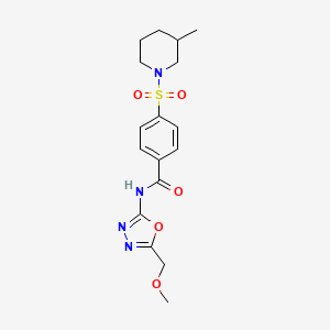 molecular formula C17H22N4O5S B2547622 N-[5-(methoxymethyl)-1,3,4-oxadiazol-2-yl]-4-(3-methylpiperidin-1-yl)sulfonylbenzamide CAS No. 850936-17-3