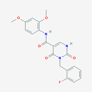 molecular formula C20H18FN3O5 B2547623 N-(2,4-dimethoxyphenyl)-3-(2-fluorobenzyl)-2,4-dioxo-1,2,3,4-tetrahydropyrimidine-5-carboxamide CAS No. 1421585-50-3