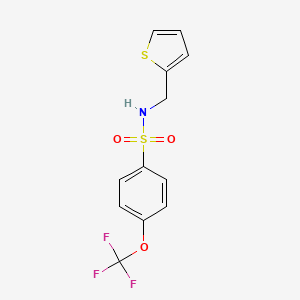 molecular formula C12H10F3NO3S2 B2547626 (2-Thienylmethyl)((4-(trifluoromethoxy)phenyl)sulfonyl)amine CAS No. 263387-19-5