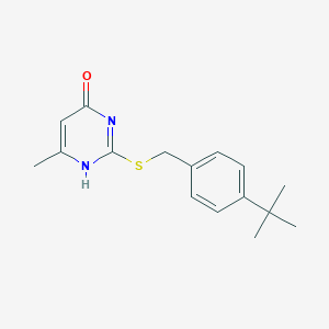 molecular formula C16H20N2OS B254763 2-[(4-tert-butylphenyl)methylsulfanyl]-6-methyl-1H-pyrimidin-4-one 