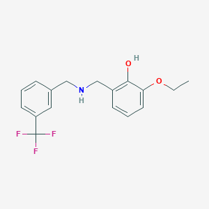 molecular formula C17H18F3NO2 B2547631 2-Ethoxy-6-({[3-(trifluoromethyl)benzyl]amino}methyl)phenol CAS No. 1223884-65-8