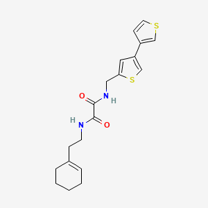 molecular formula C19H22N2O2S2 B2547637 N-[2-(Cyclohexen-1-yl)ethyl]-N'-[(4-thiophen-3-ylthiophen-2-yl)methyl]oxamide CAS No. 2379996-32-2