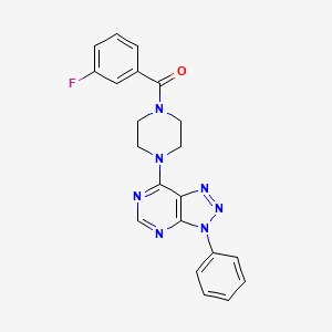 molecular formula C21H18FN7O B2547641 (3-fluorophenyl)(4-(3-phenyl-3H-[1,2,3]triazolo[4,5-d]pyrimidin-7-yl)piperazin-1-yl)methanone CAS No. 920218-20-8