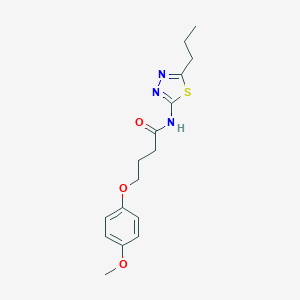 molecular formula C16H21N3O3S B254765 4-(4-methoxyphenoxy)-N-(5-propyl-1,3,4-thiadiazol-2-yl)butanamide 