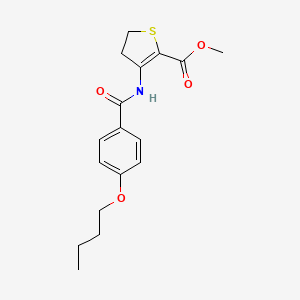 molecular formula C17H21NO4S B2547651 Methyl 3-(4-butoxybenzamido)-4,5-dihydrothiophene-2-carboxylate CAS No. 392243-03-7