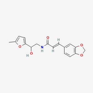 molecular formula C17H17NO5 B2547652 (E)-3-(benzo[d][1,3]dioxol-5-yl)-N-(2-hydroxy-2-(5-methylfuran-2-yl)ethyl)acrylamide CAS No. 1251711-39-3