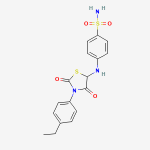 molecular formula C17H17N3O4S2 B2547653 4-((3-(4-Ethylphenyl)-2,4-dioxothiazolidin-5-yl)amino)benzenesulfonamide CAS No. 1009551-65-8