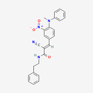 (E)-2-Cyano-3-[4-(N-methylanilino)-3-nitrophenyl]-N-(2-phenylethyl)prop-2-enamide