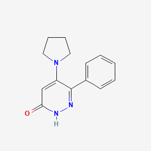 molecular formula C14H15N3O B2547658 6-phenyl-5-(1-pyrrolidinyl)-3(2H)-pyridazinone CAS No. 860785-89-3