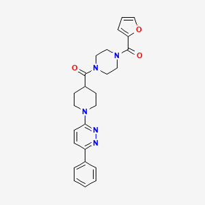 molecular formula C25H27N5O3 B2547664 [(4-(furan-2-carbonyl)pipérazin-1-yl)(1-(6-phénylpyridazin-3-yl)pipéridin-4-yl)méthanone CAS No. 1105230-28-1