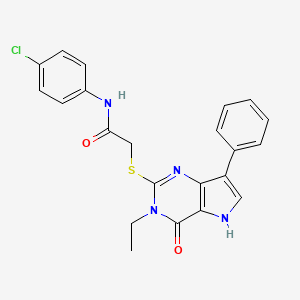 N-(4-chlorophenyl)-2-[(3-ethyl-4-oxo-7-phenyl-4,5-dihydro-3H-pyrrolo[3,2-d]pyrimidin-2-yl)sulfanyl]acetamide