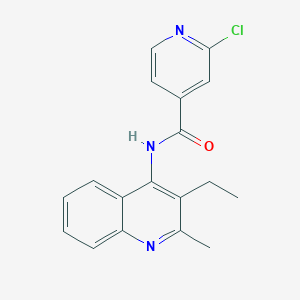 molecular formula C18H16ClN3O B2547670 2-chloro-N-(3-ethyl-2-methylquinolin-4-yl)pyridine-4-carboxamide CAS No. 1797665-59-8