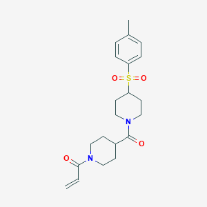 molecular formula C21H28N2O4S B2547677 1-[4-[4-(4-Methylphenyl)sulfonylpiperidine-1-carbonyl]piperidin-1-yl]prop-2-en-1-one CAS No. 2361876-03-9