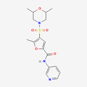 molecular formula C17H21N3O5S B2547678 4-((2,6-dimethylmorpholino)sulfonyl)-5-methyl-N-(pyridin-3-yl)furan-2-carboxamide CAS No. 1206989-19-6