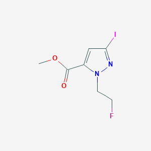 molecular formula C7H8FIN2O2 B2547686 Methyl 2-(2-fluoroethyl)-5-iodopyrazole-3-carboxylate CAS No. 2226181-91-3