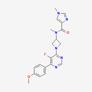 N-[1-[5-Fluoro-6-(4-methoxyphenyl)pyrimidin-4-yl]azetidin-3-yl]-N,1-dimethylimidazole-4-carboxamide