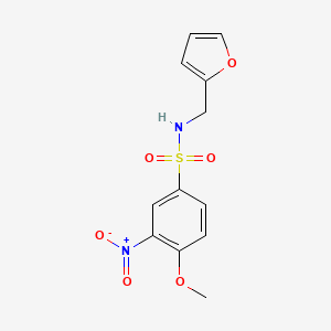 molecular formula C12H12N2O6S B2547691 N-(Furan-2-ylmethyl)-4-methoxy-3-nitrobenzolsulfonamid CAS No. 610281-73-7