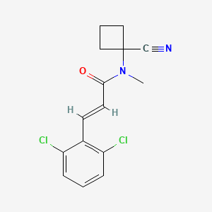 molecular formula C15H14Cl2N2O B2547694 (E)-N-(1-氰基环丁基)-3-(2,6-二氯苯基)-N-甲基丙-2-烯酰胺 CAS No. 1259230-87-9