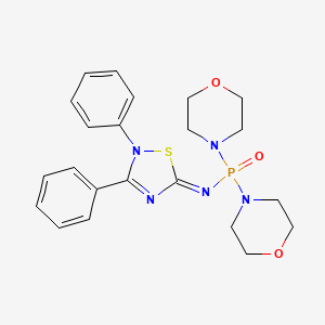 molecular formula C22H26N5O3PS B2547705 (Z)-N-(2,3-二苯基-1,2,4-噻二唑-5(2H)-亚甲基)-P,P-二吗啉膦酰胺 CAS No. 306281-26-5