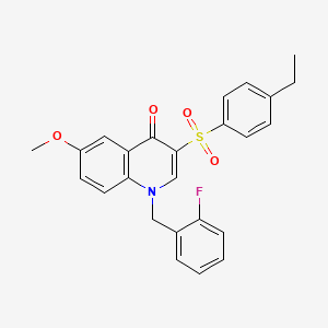 molecular formula C25H22FNO4S B2547711 3-((4-ethylphenyl)sulfonyl)-1-(2-fluorobenzyl)-6-methoxyquinolin-4(1H)-one CAS No. 872206-53-6