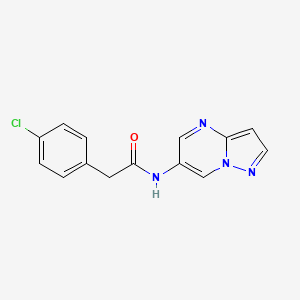 molecular formula C14H11ClN4O B2547724 2-(4-chlorophenyl)-N-(pyrazolo[1,5-a]pyrimidin-6-yl)acetamide CAS No. 2034234-82-5