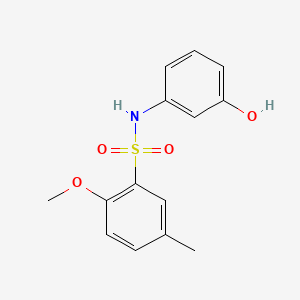 molecular formula C14H15NO4S B2547726 N-(3-hydroxyphenyl)-2-methoxy-5-methylbenzenesulfonamide CAS No. 1018136-12-3