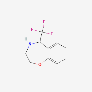 molecular formula C10H10F3NO B2547728 5-(Trifluoromethyl)-2,3,4,5-tetrahydro-1,4-benzoxazepine CAS No. 2168655-68-1