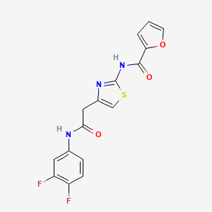 molecular formula C16H11F2N3O3S B2547731 N-(4-{[(3,4-difluorophenyl)carbamoyl]methyl}-1,3-thiazol-2-yl)furan-2-carboxamide CAS No. 921865-82-9