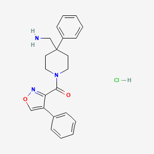 [4-(Aminomethyl)-4-phenylpiperidin-1-yl]-(4-phenyl-1,2-oxazol-3-yl)methanone;hydrochloride