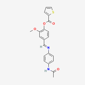molecular formula C21H18N2O4S B2547734 [4-[(4-Acetamidophenyl)iminomethyl]-2-methoxyphenyl] thiophene-2-carboxylate CAS No. 385396-11-2