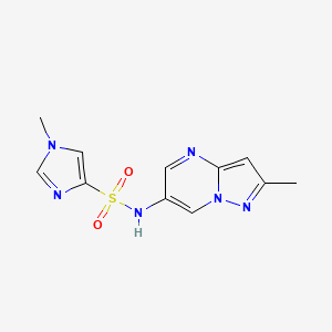 molecular formula C11H12N6O2S B2547735 1-méthyl-N-(2-méthylpyrazolo[1,5-a]pyrimidin-6-yl)-1H-imidazole-4-sulfonamide CAS No. 1795085-57-2