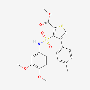 molecular formula C21H21NO6S2 B2547744 Methyl 3-[(3,4-dimethoxyphenyl)sulfamoyl]-4-(4-methylphenyl)thiophene-2-carboxylate CAS No. 946384-60-7