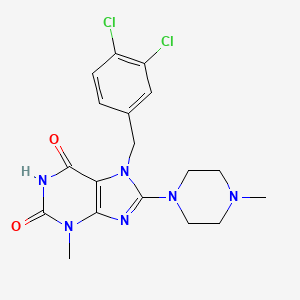 molecular formula C18H20Cl2N6O2 B2547747 7-(3,4-dichlorobenzyl)-3-methyl-8-(4-methylpiperazin-1-yl)-1H-purine-2,6(3H,7H)-dione CAS No. 878431-95-9