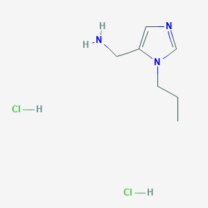 molecular formula C7H15Cl2N3 B2547748 (3-丙基咪唑-4-基)甲胺;二盐酸盐 CAS No. 2580211-48-7