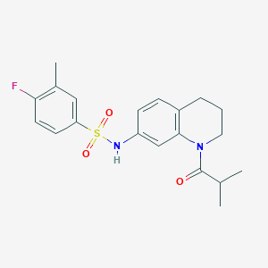 molecular formula C20H23FN2O3S B2547750 4-fluoro-3-metil-N-[1-(2-metilpropanoil)-1,2,3,4-tetrahidroquinolin-7-il]benceno-1-sulfonamida CAS No. 1005301-20-1