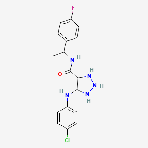 molecular formula C17H15ClFN5O B2547756 5-(4-氯苯胺)-N-[1-(4-氟苯基)乙基]三唑烷-4-甲酰胺 CAS No. 1291867-03-2