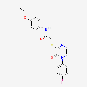 molecular formula C20H18FN3O3S B2547757 N-(4-ethoxyphenyl)-2-((4-(4-fluorophenyl)-3-oxo-3,4-dihydropyrazin-2-yl)thio)acetamide CAS No. 899965-51-6