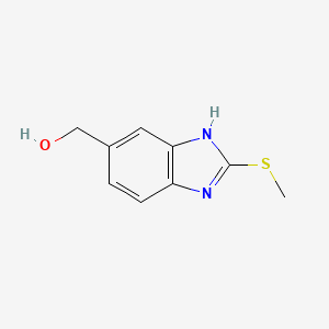 molecular formula C9H10N2OS B2547759 1H-Benzimidazole-6-méthanol, 2-(méthylthio)- CAS No. 1022158-49-1