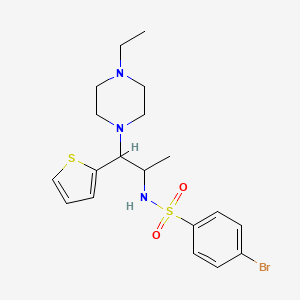 4-bromo-N-(1-(4-ethylpiperazin-1-yl)-1-(thiophen-2-yl)propan-2-yl)benzenesulfonamide
