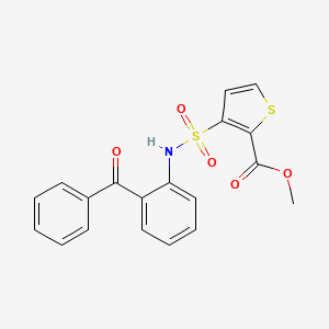 molecular formula C19H15NO5S2 B2547773 Methyl 3-{[(2-benzoylphenyl)amino]sulfonyl}thiophene-2-carboxylate CAS No. 941936-11-4