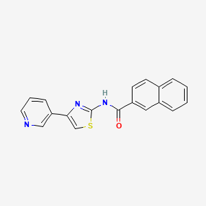 molecular formula C19H13N3OS B2547775 N-(4-(吡啶-3-基)噻唑-2-基)-2-萘酰胺 CAS No. 477544-69-7