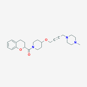 molecular formula C24H33N3O3 B2547785 1-(4-{[1-(3,4-dihydro-2H-1-benzopyran-2-carbonyl)piperidin-4-yl]oxy}but-2-yn-1-yl)-4-methylpiperazine CAS No. 2415523-66-7